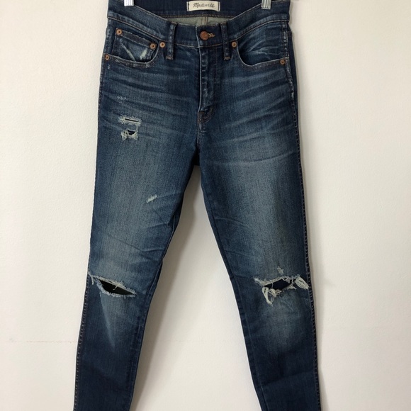 Madewell Denim - Madewell 9” high rise skinny size 27 distressed